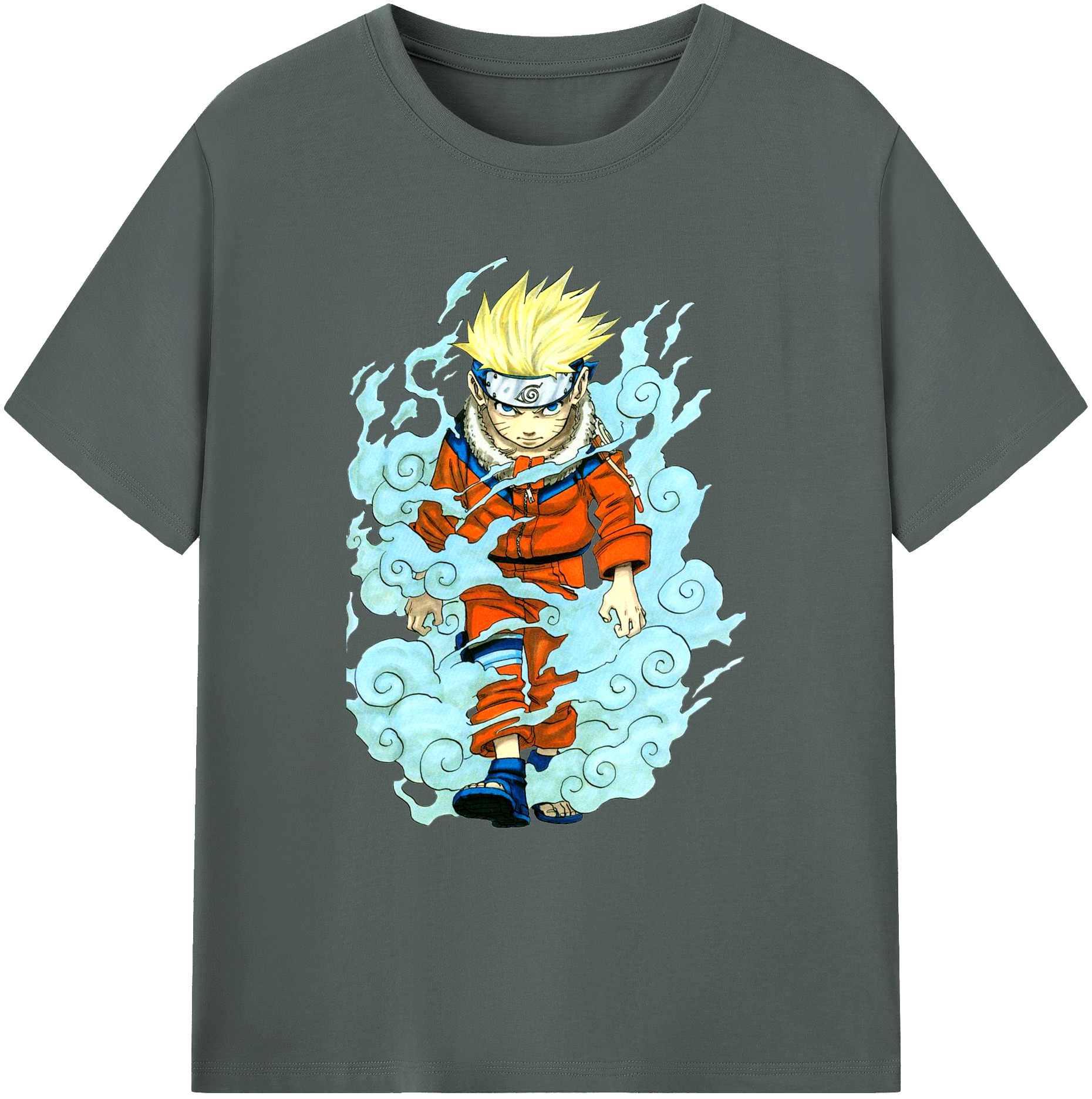 （画像用） NARUTO -ナルト- うずまき ナルト Uzumaki Naruto 綿100％ メンズ半袖Tシャツ｜肌触りやわらか＆通気性